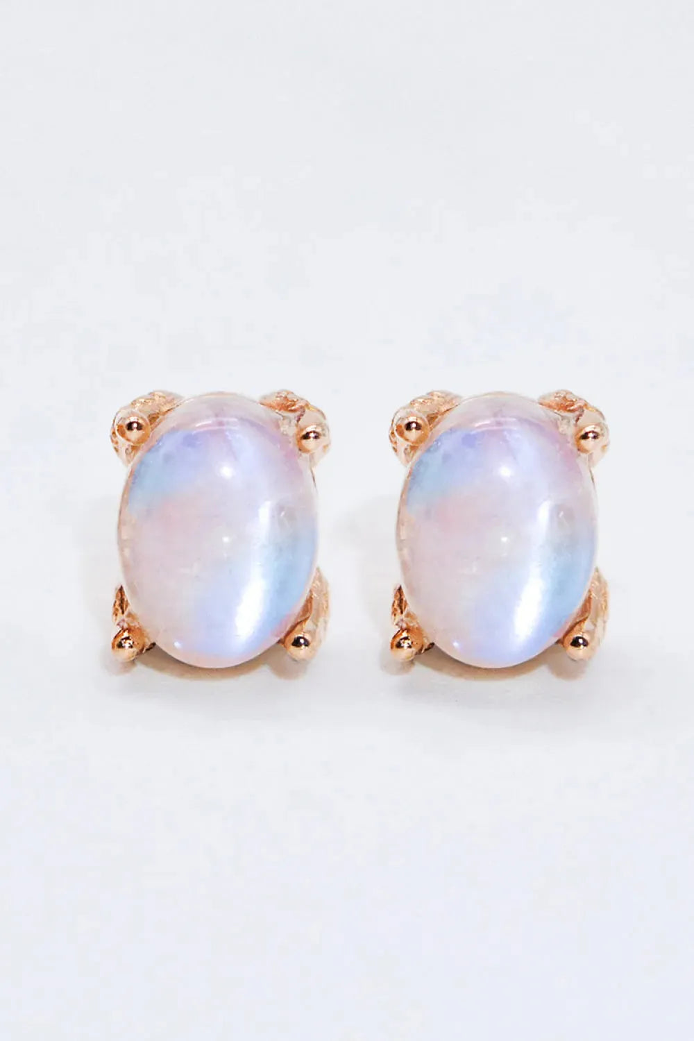 Natural Moonstone 4-Prong Stud Earrings Moonstone - Tophatter Daily Deals